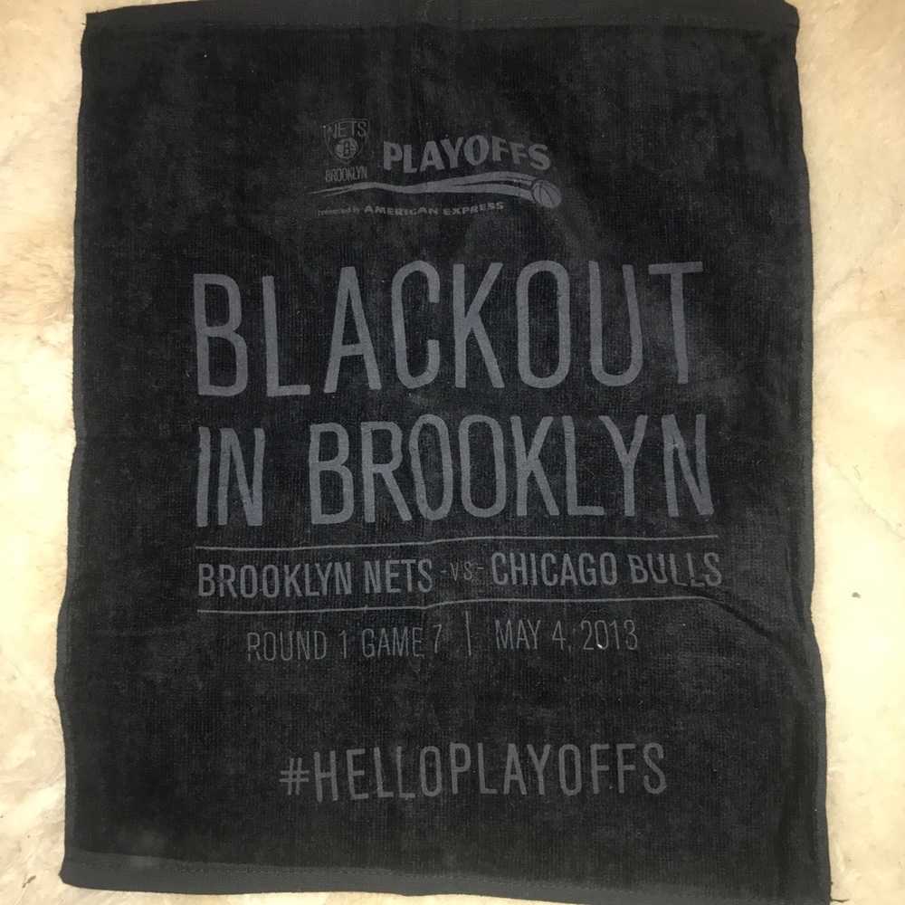 🏀BROOKLYN NETS BLACK TOWEL PLAYOFFS🏀